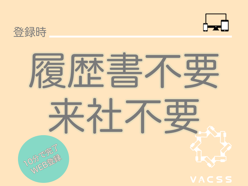 来社不要　履歴書不要