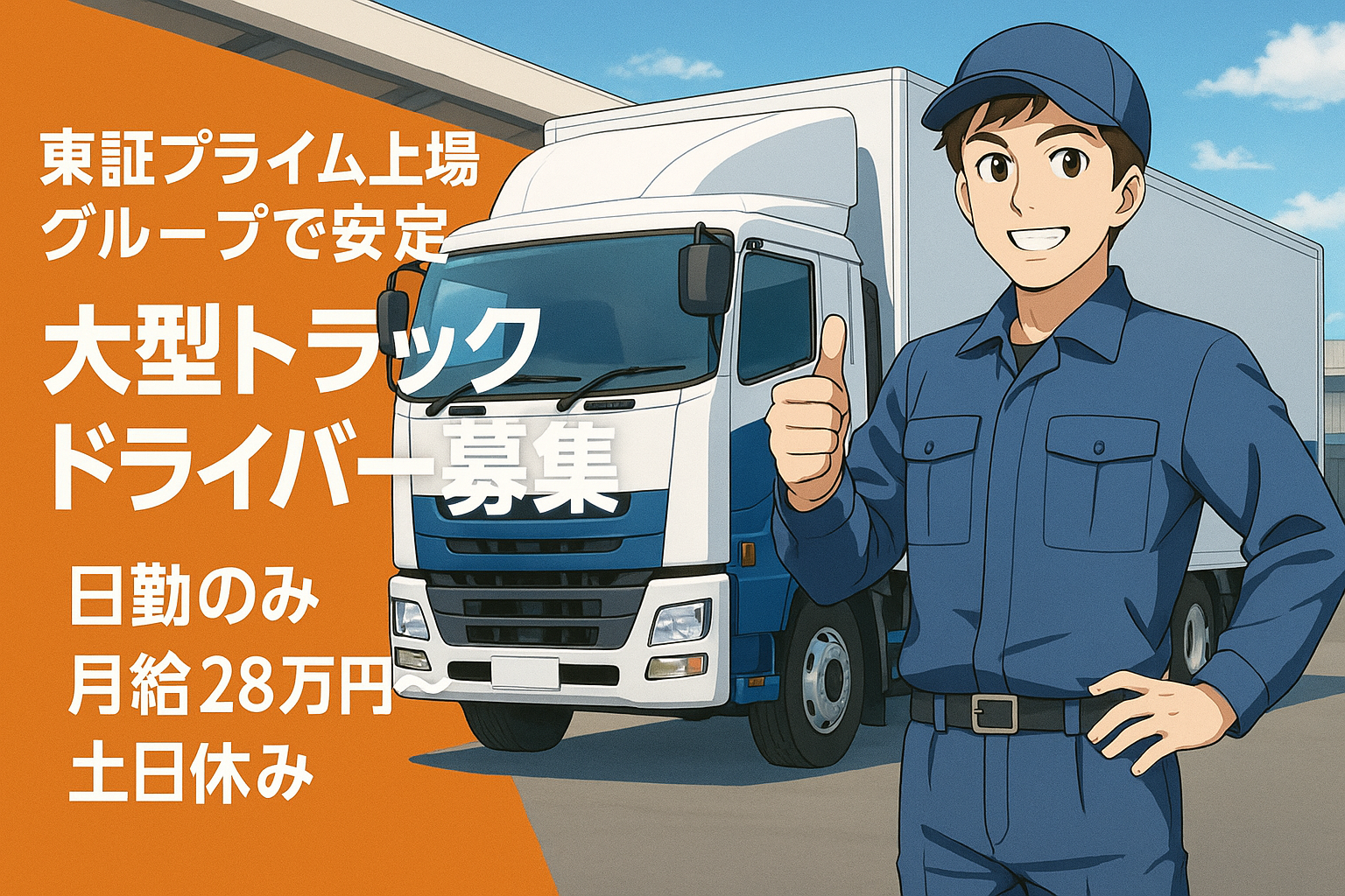 大型トラックドライバー（日勤・関東圏内輸送）