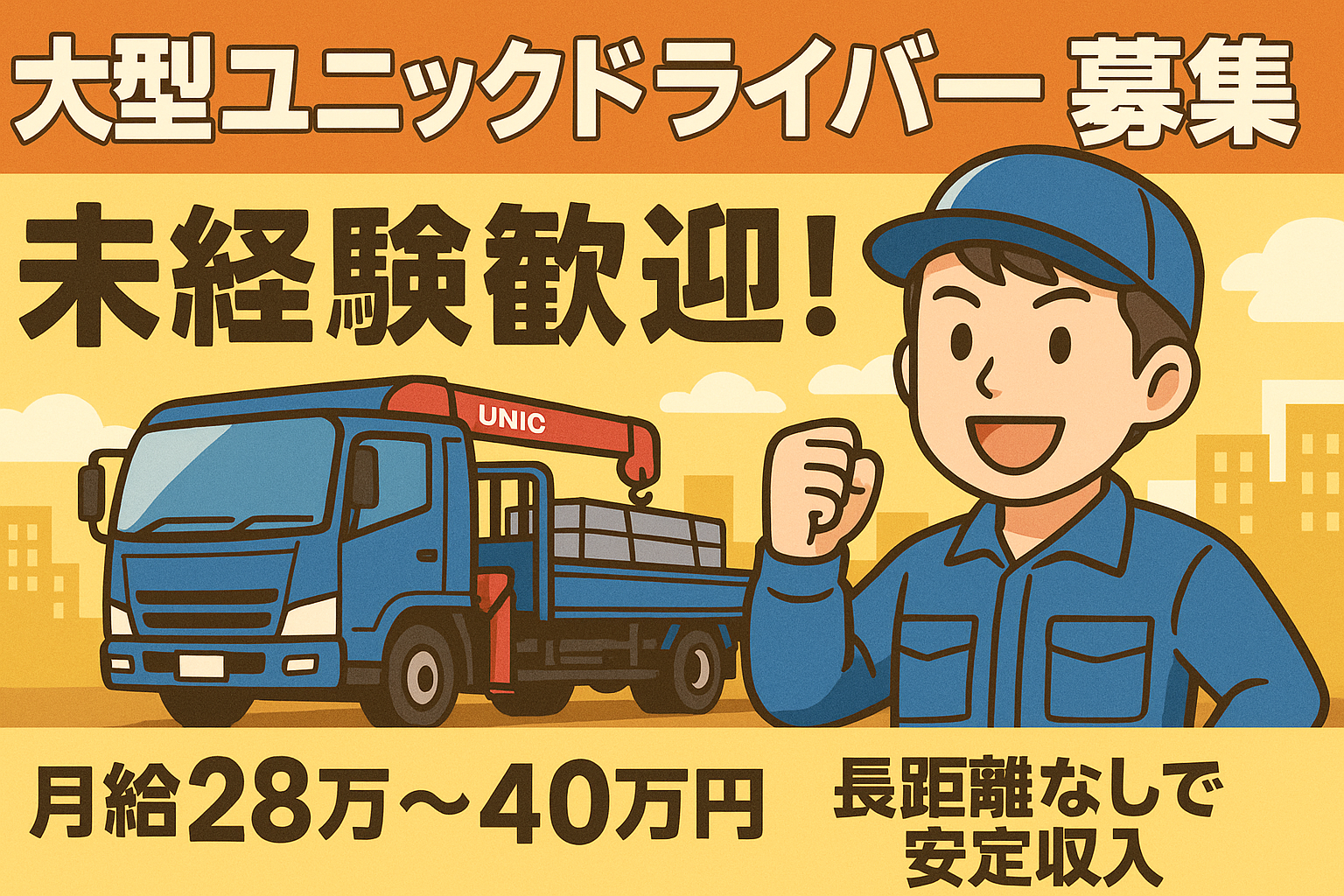 大型ユニック配送ドライバー