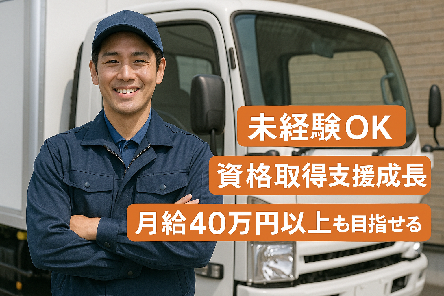 手積み手降ろしなしの4tトラックドライバー