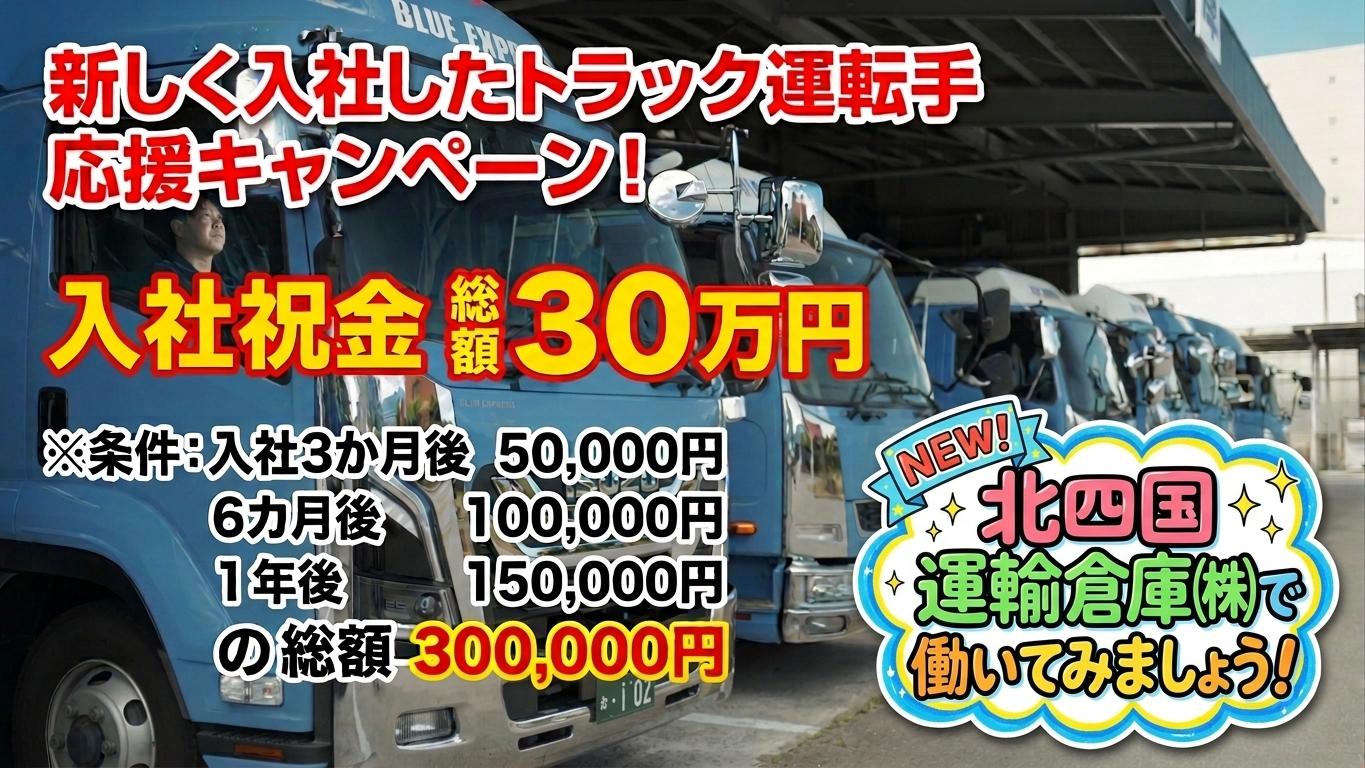 ☆入社祝金総額30万円☆中型平ボディ